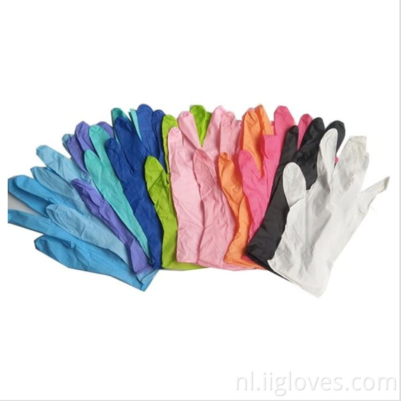 Nitrilhandschoenen leveranciers dozen poedervrij roze wit blauw nitrilhandschoenen fabrikant